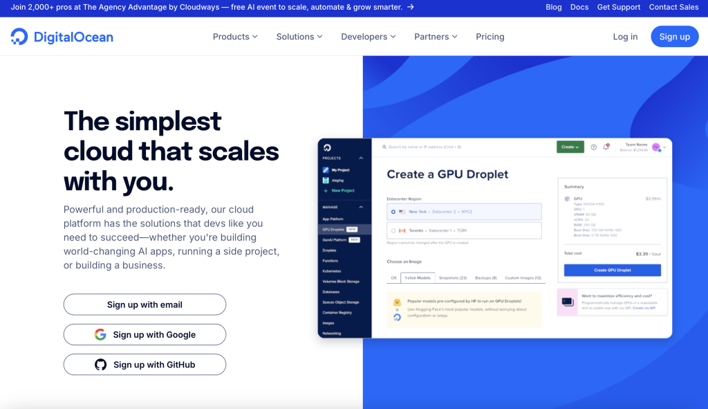 Cloud Hosting for Startups - DigitalOcean